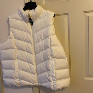Lands' End Ivory Quilted Vest